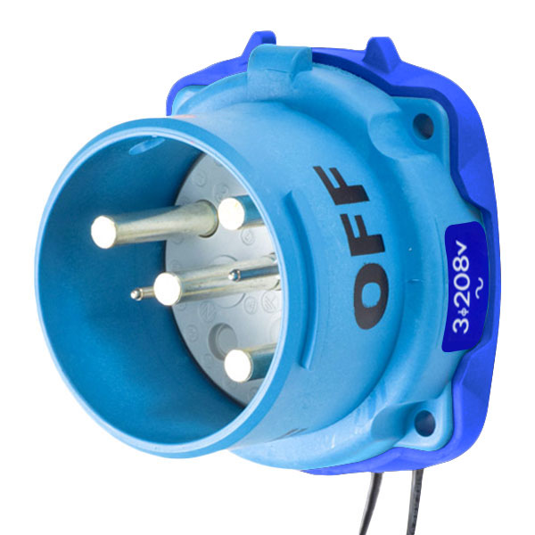 31-68233-K16-972 - DR100 INLET POLY BLUE SIZE 4 TYPE 3R 3P+G 100A 208 VAC 60 Hz +2 AUX